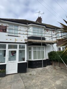 Wall tie replacement work to rendered house in Cliftonville, Margate